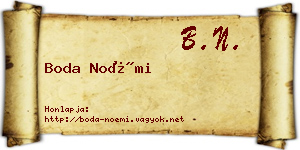 Boda Noémi névjegykártya